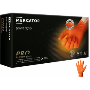 Rękawice nitrylowe 50 sztuk Powergrip Orange rozmiar